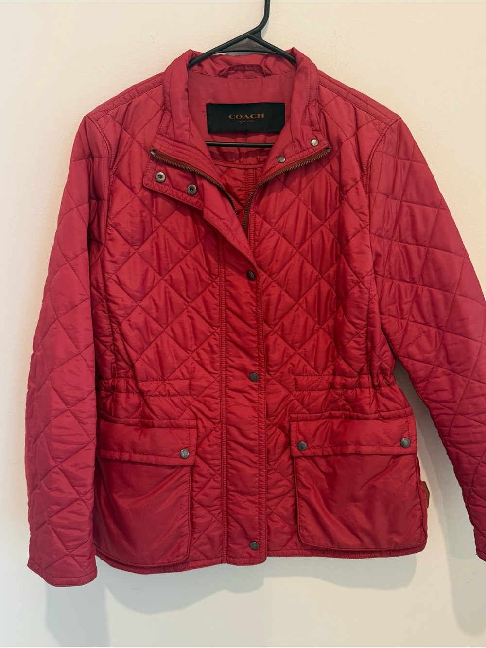 Coach Quilted Red Puffer Jacket